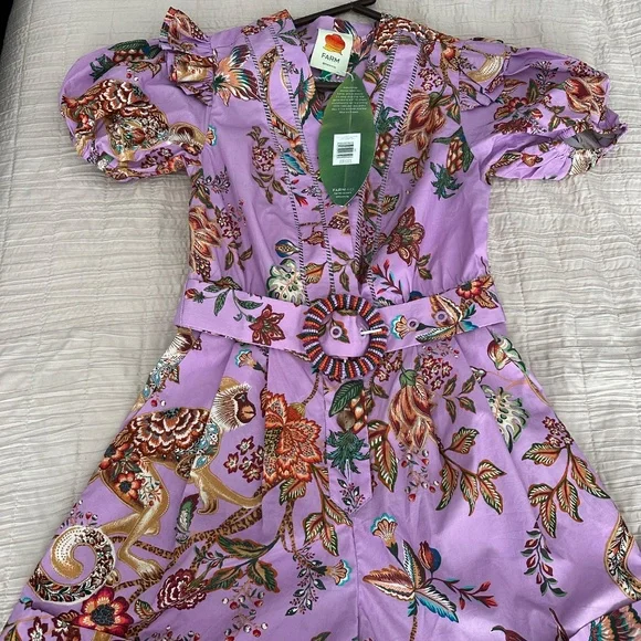 Lilac Floral Monkey Short Sleeve Romper - Picture 2 of 3